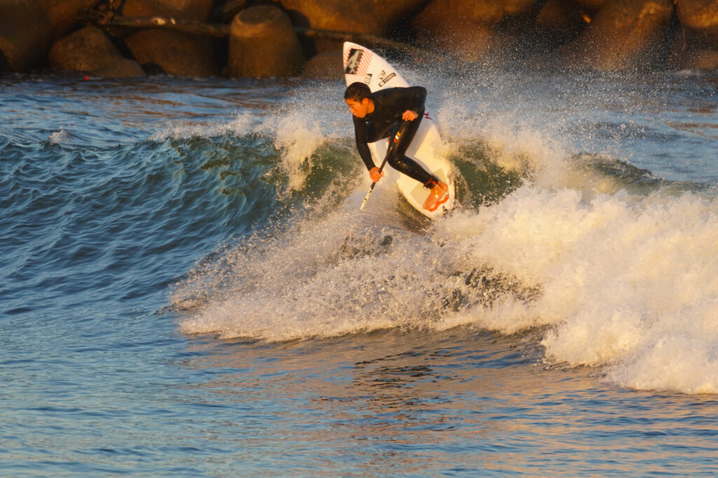 SUP Surfing in River Mouth